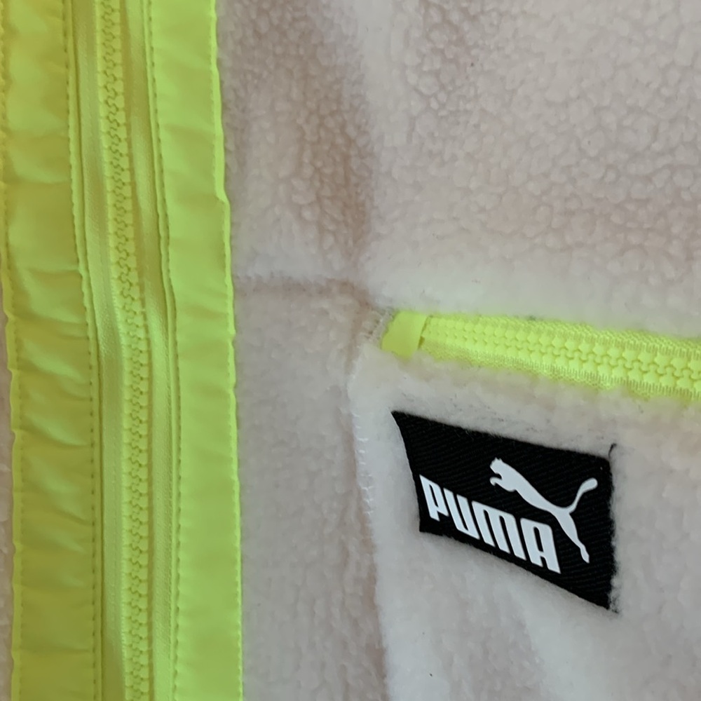 New With Tag…PUMA Sherpa Fleece Jacket With Woven Details - Size Large - Picture 2 of 8